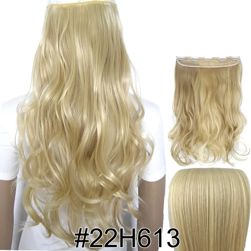 Synthetic Hair Fiber Heat Resistant 120gr Wavy 5 clips clip in Hair Extensions 5002