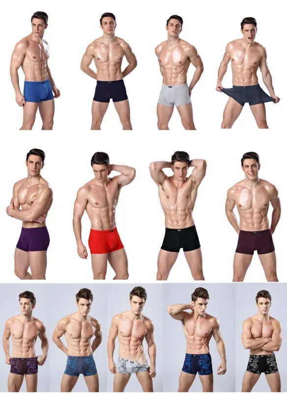 5Pcs Top Quality Men Underwear Boxer Shorts Men's Sexy Solid Underpants Boxershorts Boxer For Mens Male Panties Cotton plus Size