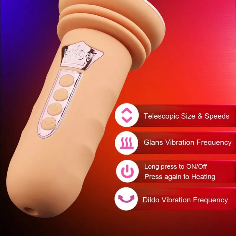 Auto Rotation Telescopic Penis Dildo Holder Sex Machine Masturbation Suction Cup Vibrator Female Masturbator Sex Toys for Women