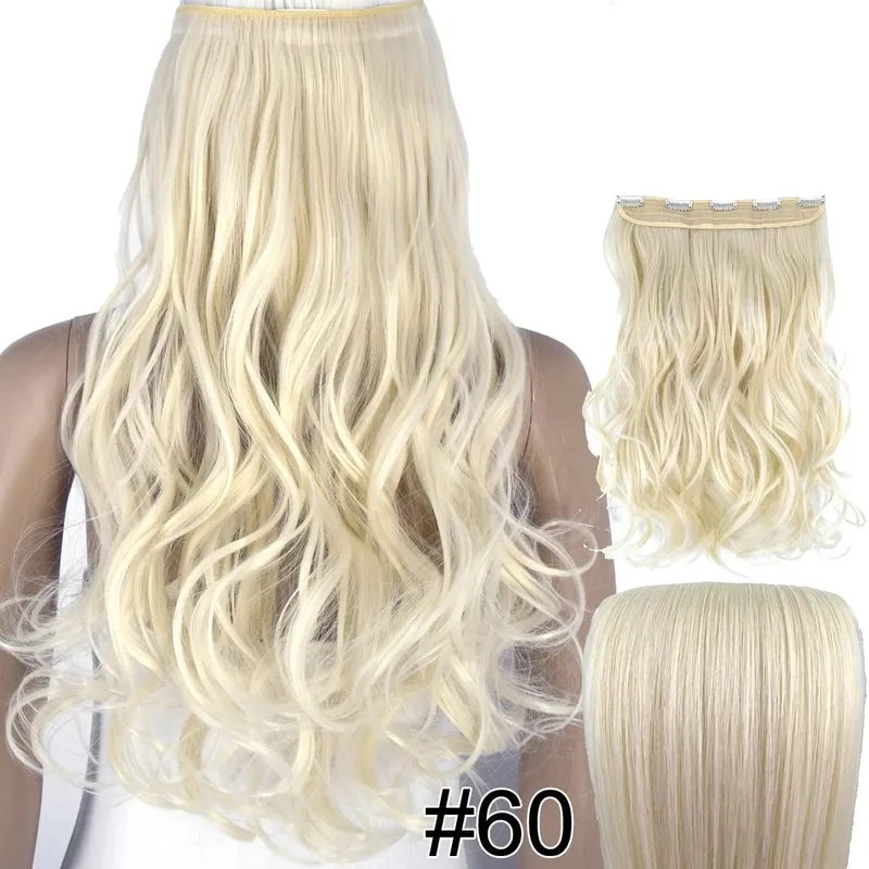 Synthetic Hair Fiber Heat Resistant 120gr Wavy 5 clips clip in Hair Extensions 5002