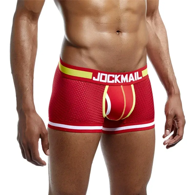 Malha de algodão roupa interior masculina moda cintura baixa briefs shorts esportes casuais boxer troncos
