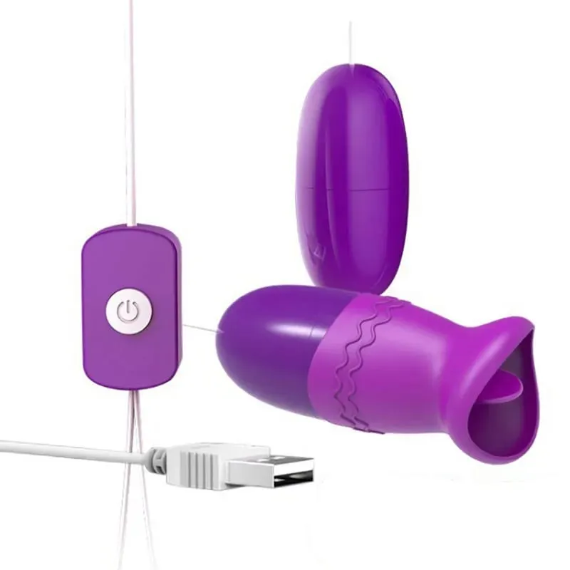 Multifunkční vibrátor Clitoral G-Spot Tongue Clitoris 2 Jump Egg USB Power Bullet Dálkové ovládání Vibrační sexuální hračky pro ženy
