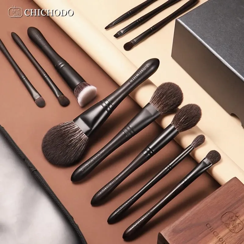 Makeup Brush-Luxurious Professional Black 11 Ebony Brushes Set-High Level Fox&Goat&Pony&Synthetic Hair Cosmetic Tools — image 1
