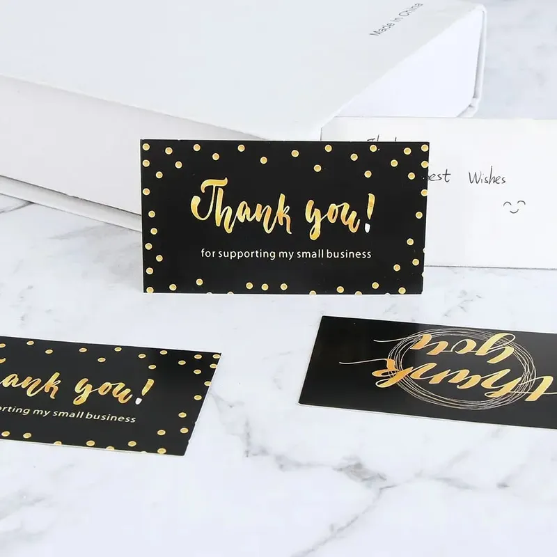 50PCS Thanks Greeting Cards Thank You Card For Supporting My Small Business Paper Seal Label Party Gift