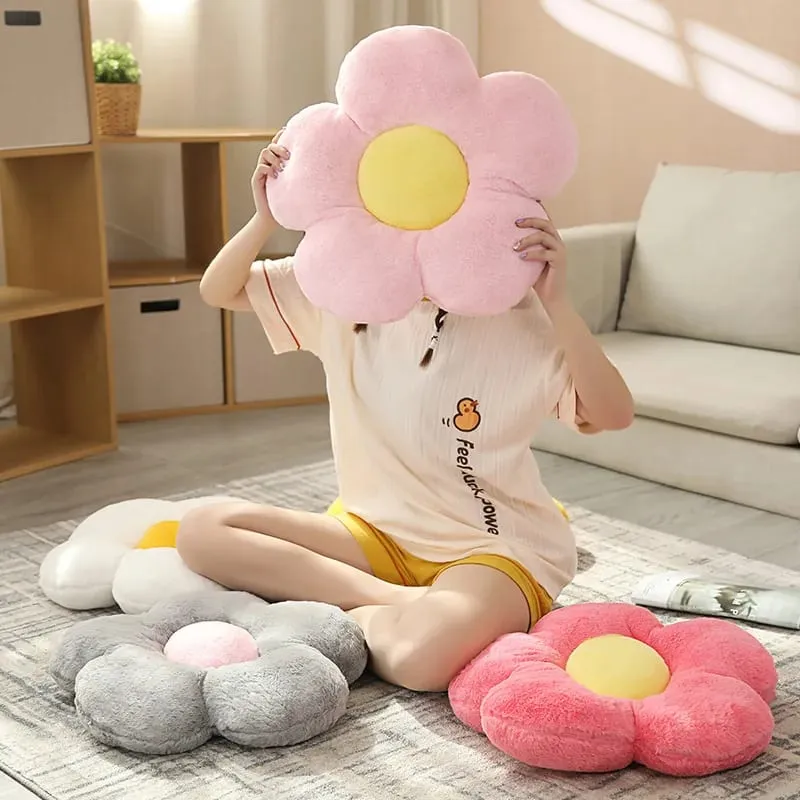 Cute Flower Plush Pillow Stuffed Soft Plant Flower Throw Pillow Cushion Home Sofa Decoration Pillow
