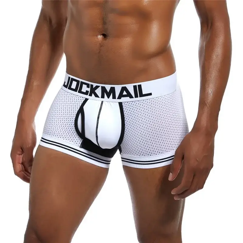 Malha de algodão roupa interior masculina moda cintura baixa briefs shorts esportes casuais boxer troncos