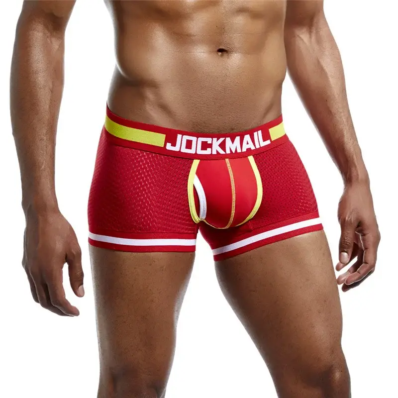 Malha de algodão roupa interior masculina moda cintura baixa briefs shorts esportes casuais boxer troncos