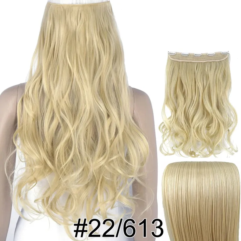 Synthetic Hair Fiber Heat Resistant 120gr Wavy 5 clips clip in Hair Extensions 5002