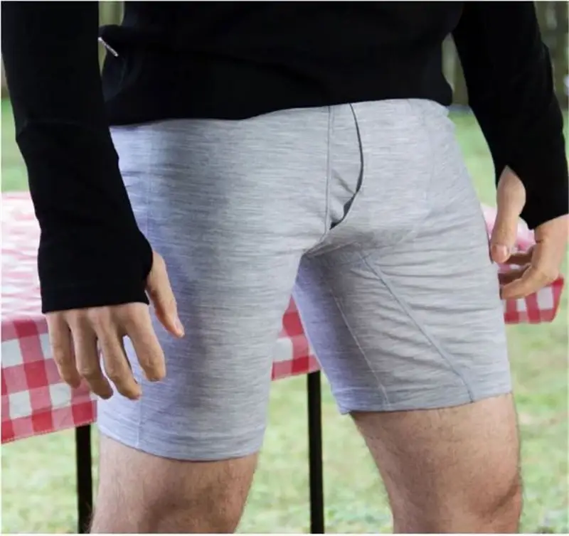 Boxer da uomo in lana merino lunga 100% lana merino intimo da uomo strato di base 240G mutande sportive da uomo fitness traspirante