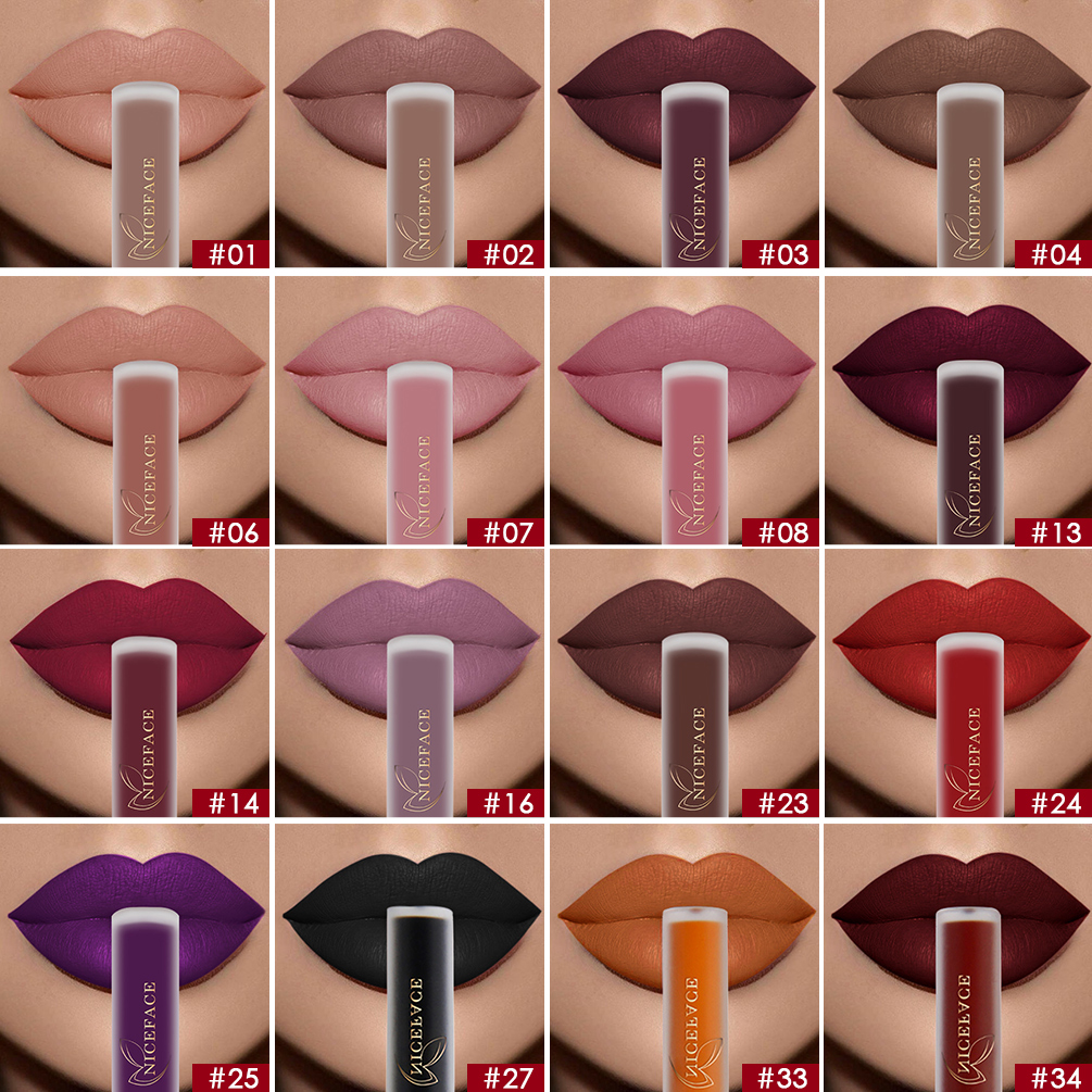 Nude Liquid Lipsticks Waterproof Velvet Matte Lip Gloss Long Lasting Non-stick Cup Lip Tint Makeup Pigment Cosmetics