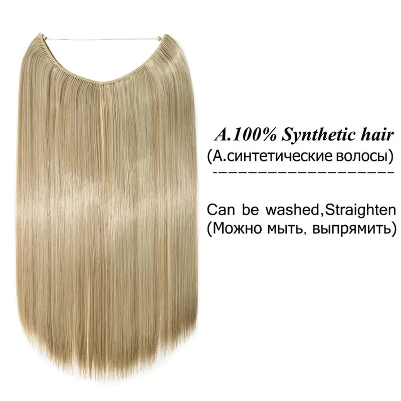 S-noilite 32 kleuren Synthetische Onzichtbare Draad Haarverlenging Clip In Vals Haar Haarstukjes Lange Hair Extensions Voor Vrouwen