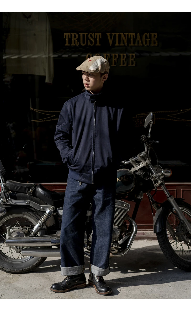 Men jacket autumn thin EU size vintage classic bomber coat inner plaid jacket