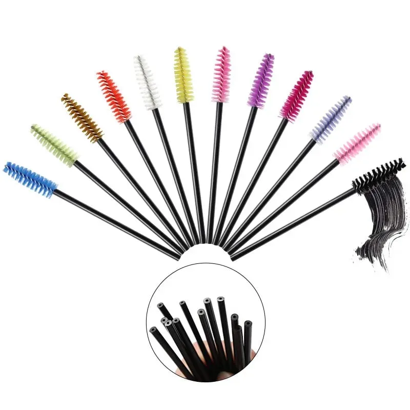50 Pcs Disposable Crystal Eyelash Brush Mascara Wands Applicator Diamond Eye Lash Brushes Eyelash Extension Makeup Brush Tools