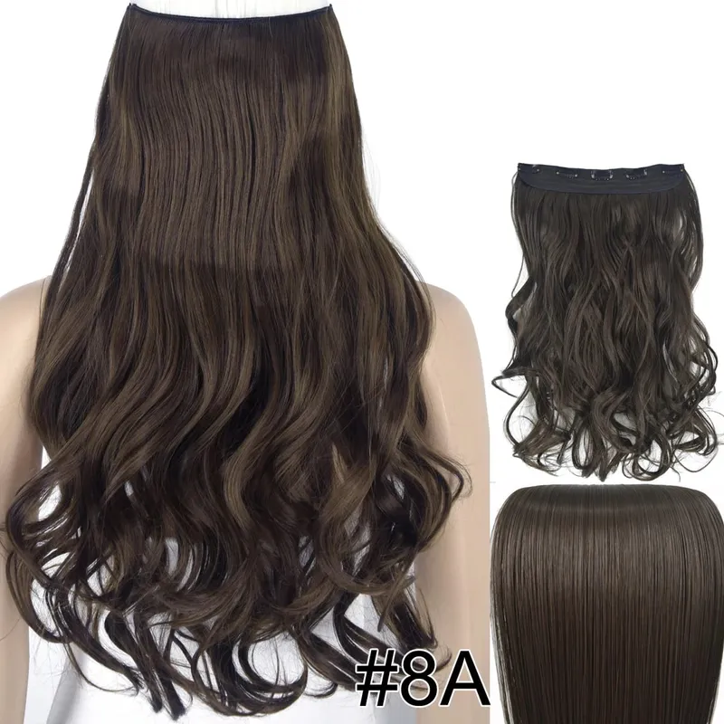 Synthetic Hair Fiber Heat Resistant 120gr Wavy 5 clips clip in Hair Extensions 5002
