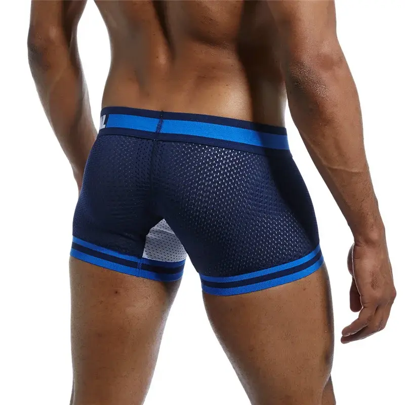 Malha de algodão roupa interior masculina moda cintura baixa briefs shorts esportes casuais boxer troncos