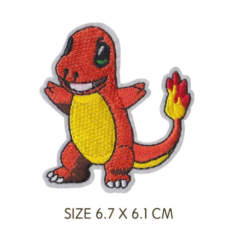 30 Style Cloth Patch Pikachu Charizard Clothes Stickers Sew on Embroidery Patches Applique Iron on Clothing Cartoon DIY Garment