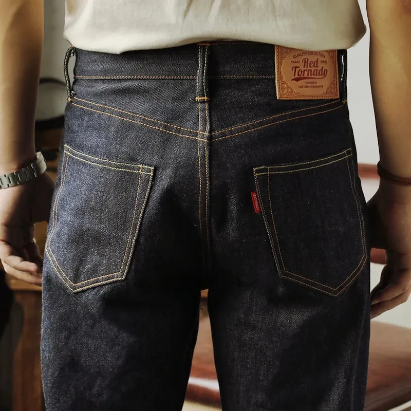Red Tornado 55501 Men's Jeans 14oz Raw Selvedge Denim Pants for Men Loose Straight Fit