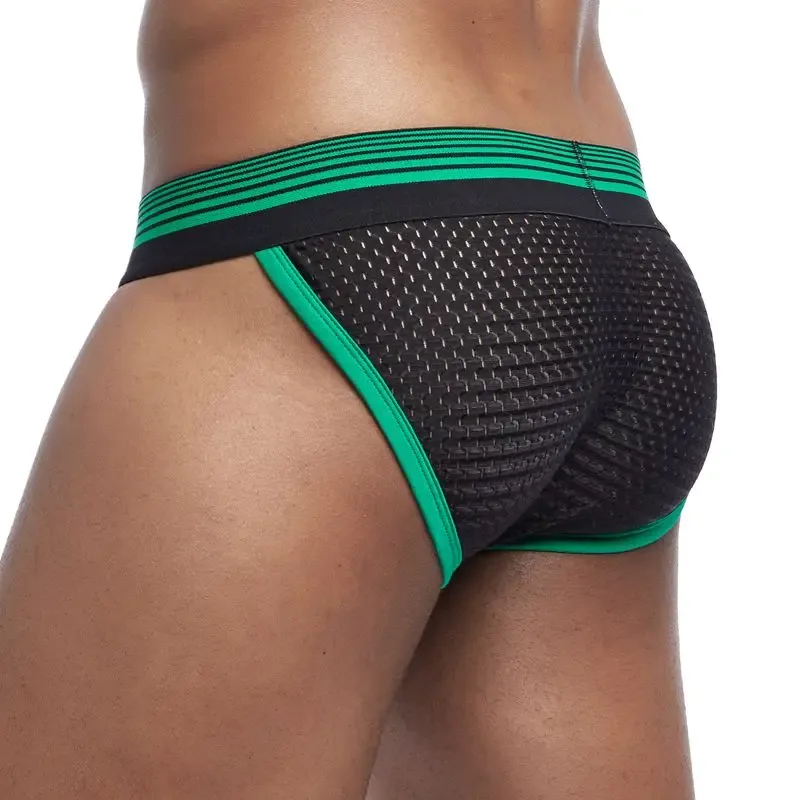 Ropa interior Sexy para Hombre, Tanga para Hombre, ropa interior Gay de malla, Bikini, Calzoncillos para Hombre, pantalones cortos deslizantes, bragas masculinas, suspensorio transpirable