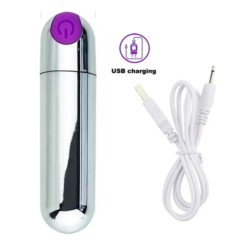 Powerful USB Charge Bullet Vibrator Clitoris Stimulator G-Spot Vagina Massage Adult Erotic Sex Toys For Woman Female Masturbator