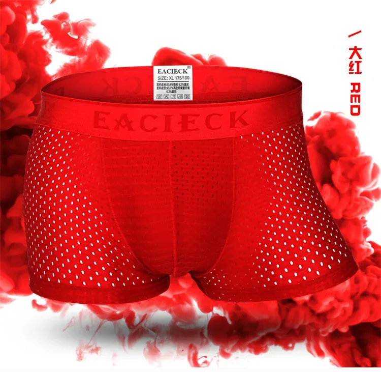 Marca de seda oco novos boxers dos homens roupa interior boxer ropa interio homem pênis cueca masculina tamanho M-3XL e248