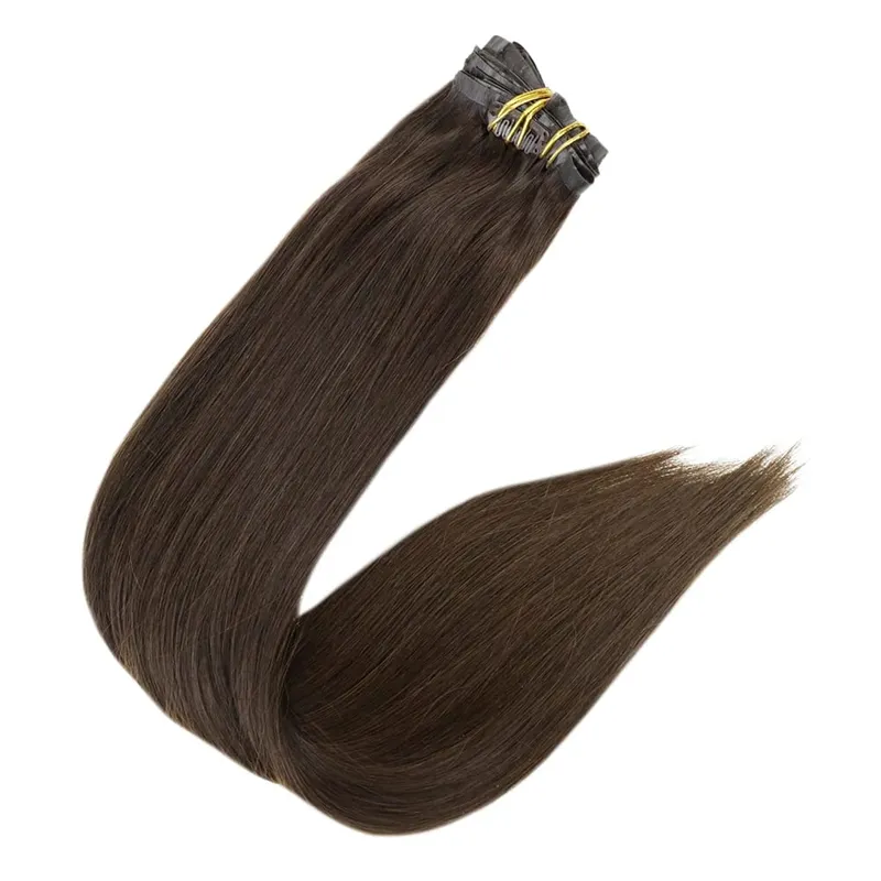 Clip invisibile senza cuciture nelle estensioni dei capelli umani Full Shine 8 pezzi 120 g Colore biondo Remy Balayage — image 19