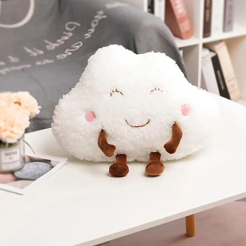 Cute Cloud Plush Pillow Stuffed Soft Creative Family Bread Poached Egg Chestnut Hermit Crab Toy Car Pillow Home Decor Kids Toys — image 10