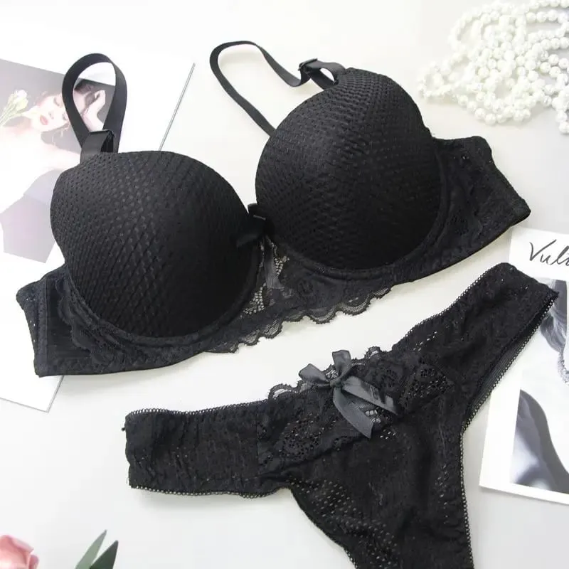 Sujetador de 6 colores, lencería de encaje Sexy, Top corto cómodo, ropa interior femenina, conjuntos de sujetadores con aros, aumento