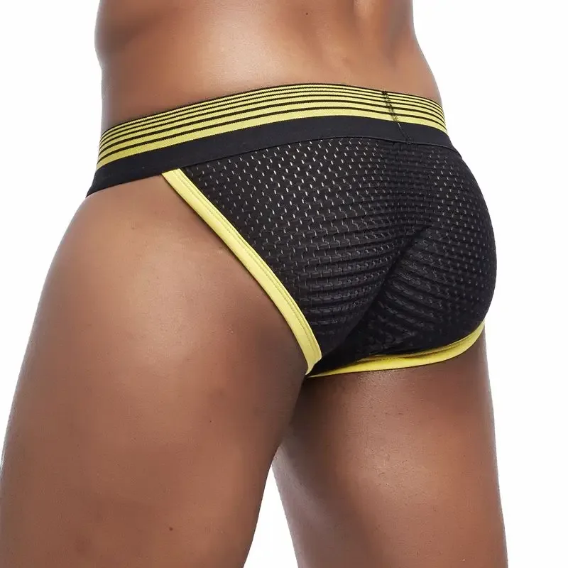 Ropa interior Sexy para Hombre, Tanga para Hombre, ropa interior Gay de malla, Bikini, Calzoncillos para Hombre, pantalones cortos deslizantes, bragas masculinas, suspensorio transpirable