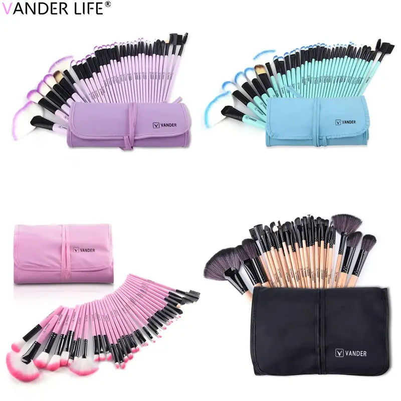 Makeup Brushes Set 32 Pcs Professional Foundation Powder Contour Eyeshadow Blending Make up Brush Multiple Colour — image 1