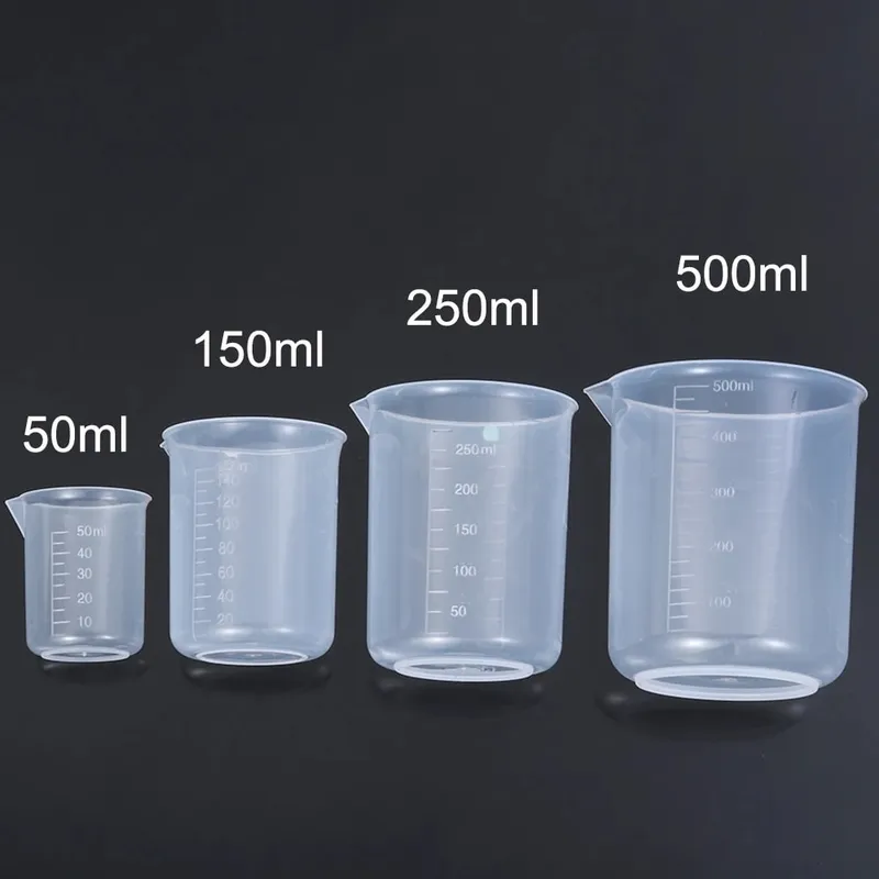 Measuring Cup Transparent Plastic Laboratory Beaker Graduated Liquid Jug Cup Kitchen Baking Cooking Measurement Scale Container