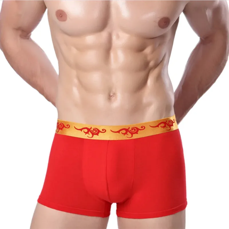 Men's Underwear Cotton Wedding Red Boxer For Men