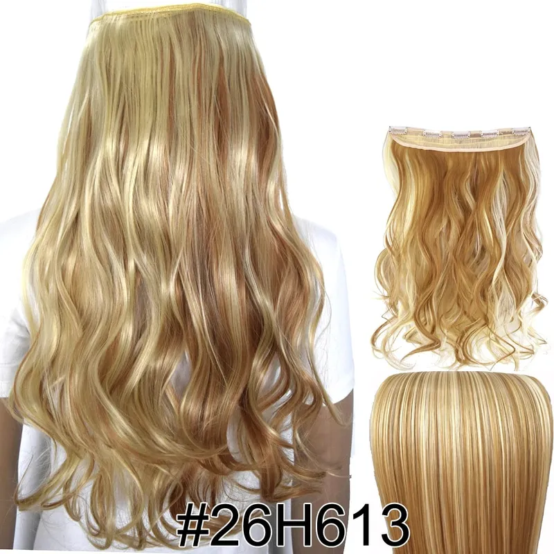 Synthetic Hair Fiber Heat Resistant 120gr Wavy 5 clips clip in Hair Extensions 5002