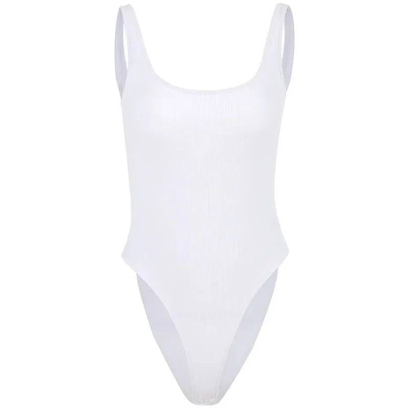 Fehér pántos Body Sexy Backless Bordás Body Romper string női szexi Ujjatlan Tank Top kesztyűs Body Body Női