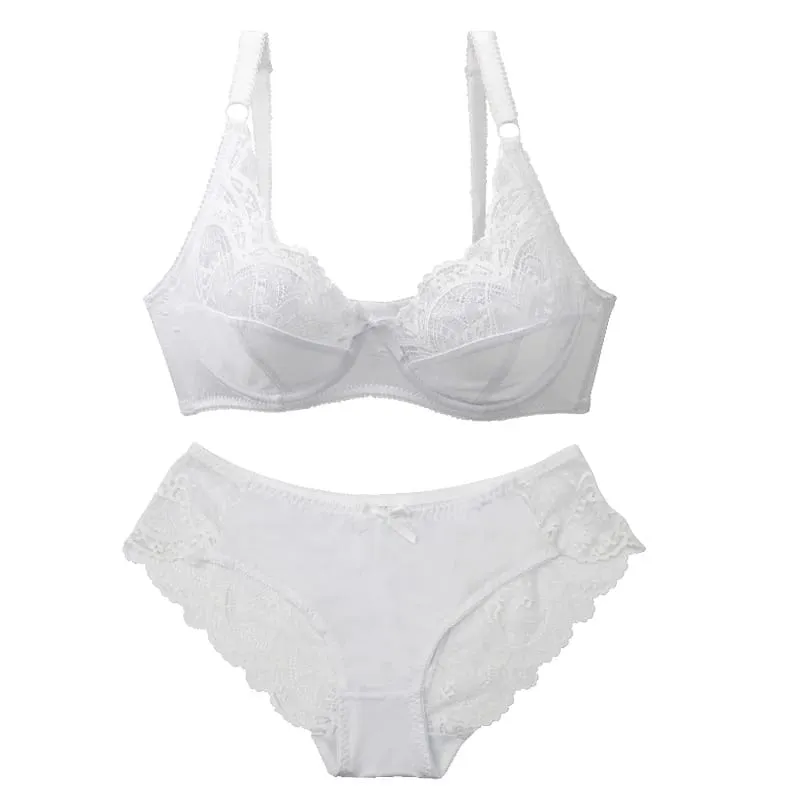 2021 New Sexy Ultra-ThinThick Plus Size Female Seamless Lingerie Push Lace Bra Sets For Womens Underwear