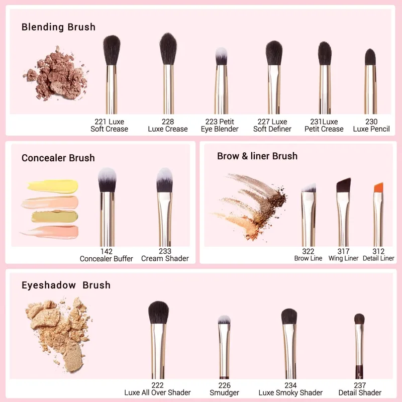 Jessup Eye Brushes Set 15pcs Makeup brush Natural Synthetic Eyeshadow Brush Eyeliner Blending Eyebrow Concealer T284