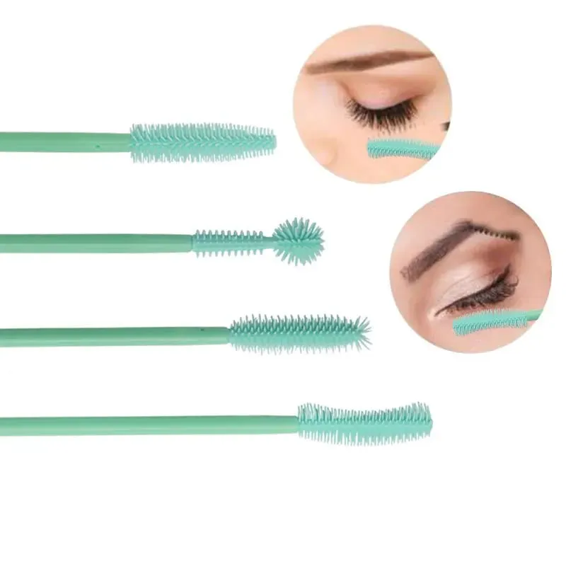 50 Pcs Silicone Eyelashes Brushes Disposable Mascara Wands Applicator Eye Lash Brush Eyelash Extension Makeup Tools