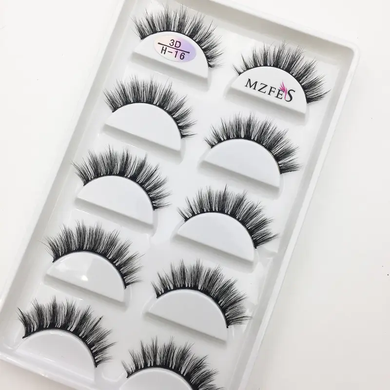 10/50 Boxes 3D Mink Eyelashes Natural Thick False Eye Lashes Mink Lashes Soft Fake Eyelash Wispy Makeup Cilios H13 Cat