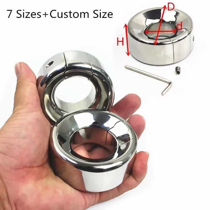 7 Sizes Scrotum Ball Stretcher Male Penis Rings Pendant Testicle Bondage Metal Tension Testis Weitght Pendant Sex Toy BB2-2-136