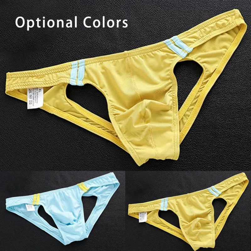 Open Butt Underwear Men's T-Back G-String Briefs Jockstrap Panties Breathable Tangas Thong Lingerie Erotic Underpants