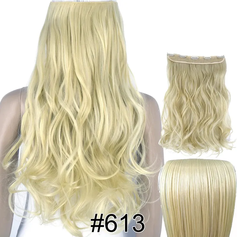 Synthetic Hair Fiber Heat Resistant 120gr Wavy 5 clips clip in Hair Extensions 5002