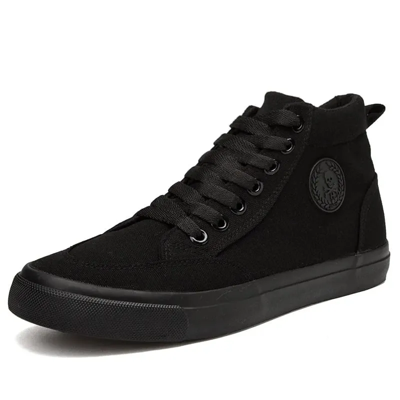 Classic Men Canvas Shoes Spring Autumn Fashion Solid Color Men Vulcanized Shoes Lace-up White Casual Shoes Men Sneakers — image 5