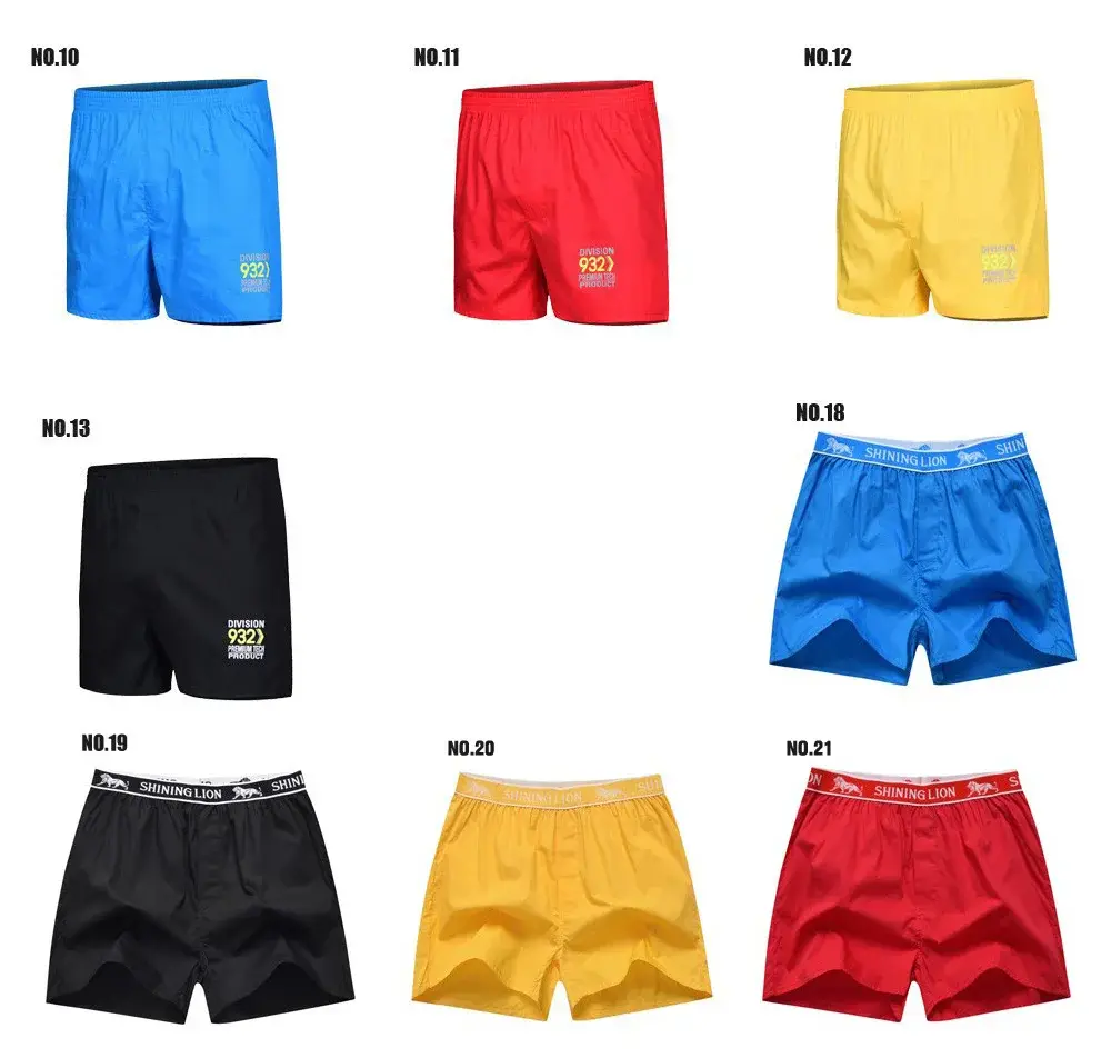 7 Pcs/Lot Men Plaid Underpants Boxers 100% Cotton Striped Shorts Underwear Sleep Bottoms Loose Comfortable Home Week Panties