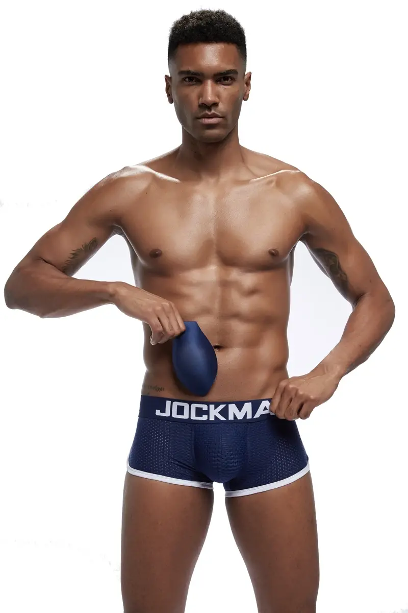 Sexy Men underwear Boxers Men's Padded Enhancing Removable front and bottom Breathable Mesh Gay Underwear Spring summer