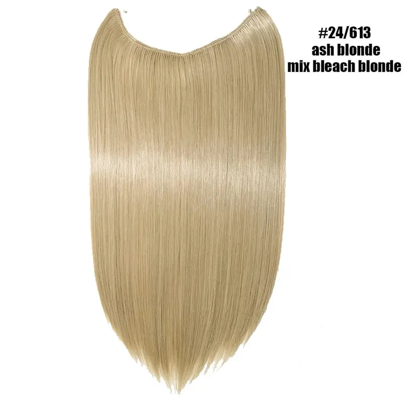 Synthetic Invisible Wire No Clips In Hair Extensions Secret Fish Line Hairpieces Hair Extensions Fake Hair For Women