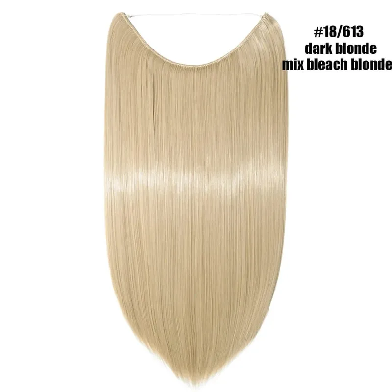 Synthetic Invisible Wire No Clips In Hair Extensions Secret Fish Line Hairpieces Hair Extensions Fake Hair For Women