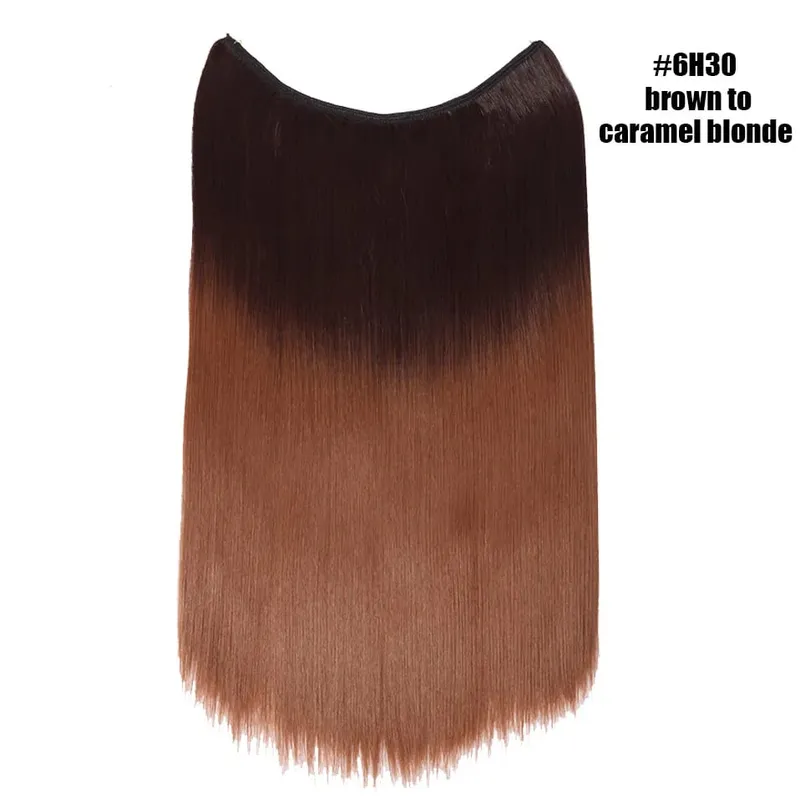 Synthetic Invisible Wire No Clips In Hair Extensions Secret Fish Line Hairpieces Hair Extensions Fake Hair For Women