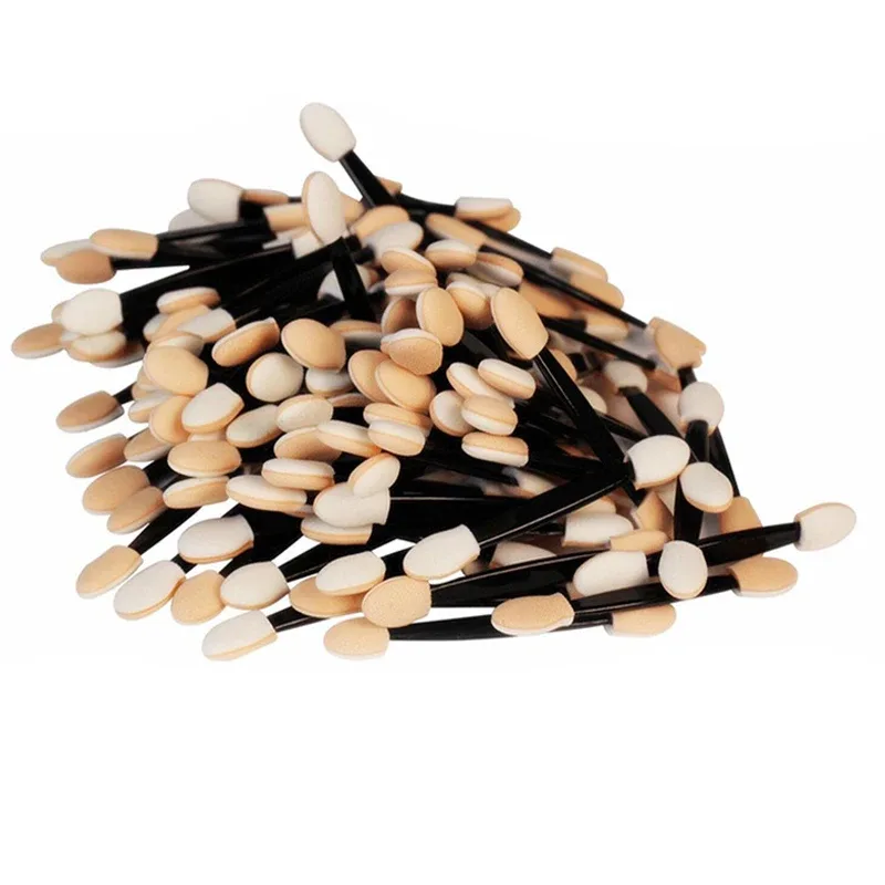 Hot 5/30/50/100PCS Eyeshadow Brush Makeup Brushes Dual Sided Sponge Nylon Set Tool Make up Eye Shadow Brush Cosmetic Applicator
