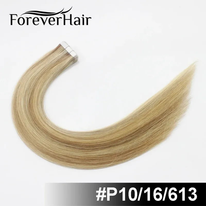 2.0g/pc 20" 20Pcs Remy Tape In Hair Extensions Piano Color Seamless Straight Skin Weft Human Hair Extensions