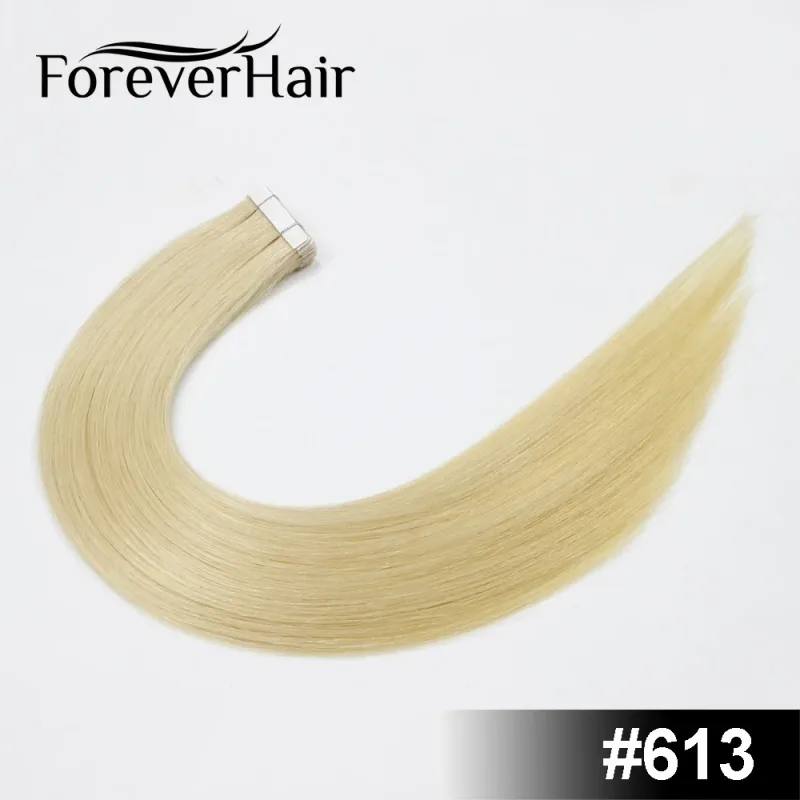2.0g/pc 20" 20Pcs Remy Tape In Hair Extensions Piano Color Seamless Straight Skin Weft Human Hair Extensions