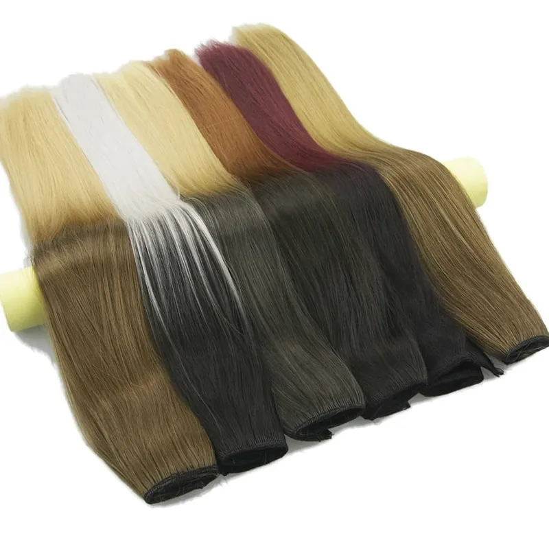 Soowee Long Straight Black to Gray Natural Color Women Ombre Hair High Tempreture Synthetic Hairpiece Clip in Hair Extensions